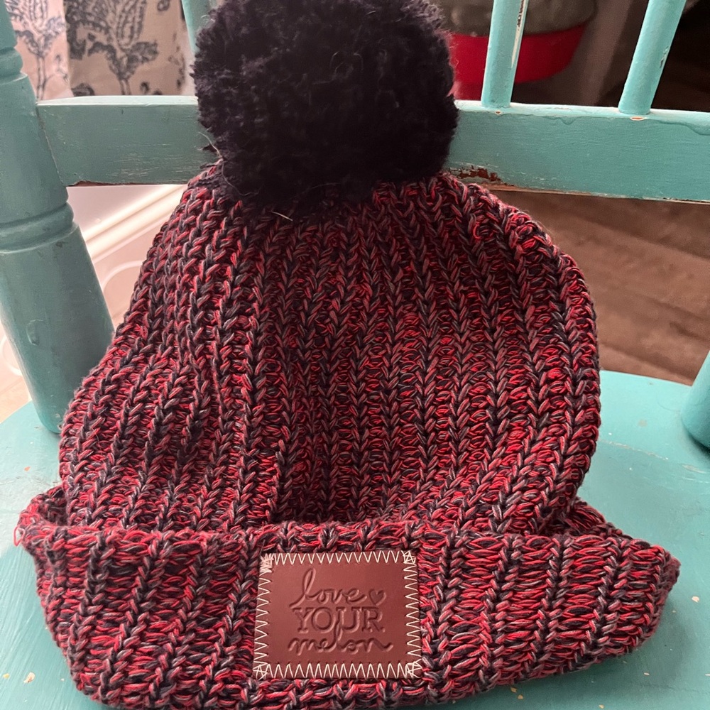 Love Your Mellon red and blue beanie